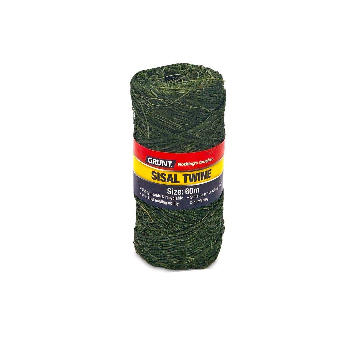 Grunt Sisal Twine - 60m - Dark Green - High Strength Garden Rope - SuperSaverAU - view 1