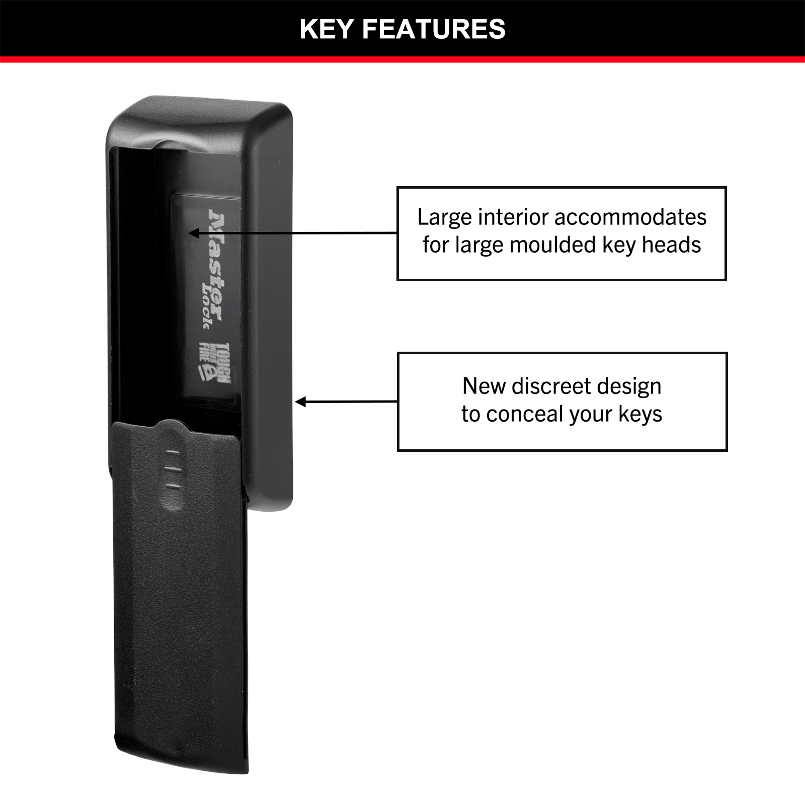 Master Lock 207DAU Magnetic Key Case, Hidden Spare Key Holder for Steel Surfaces
