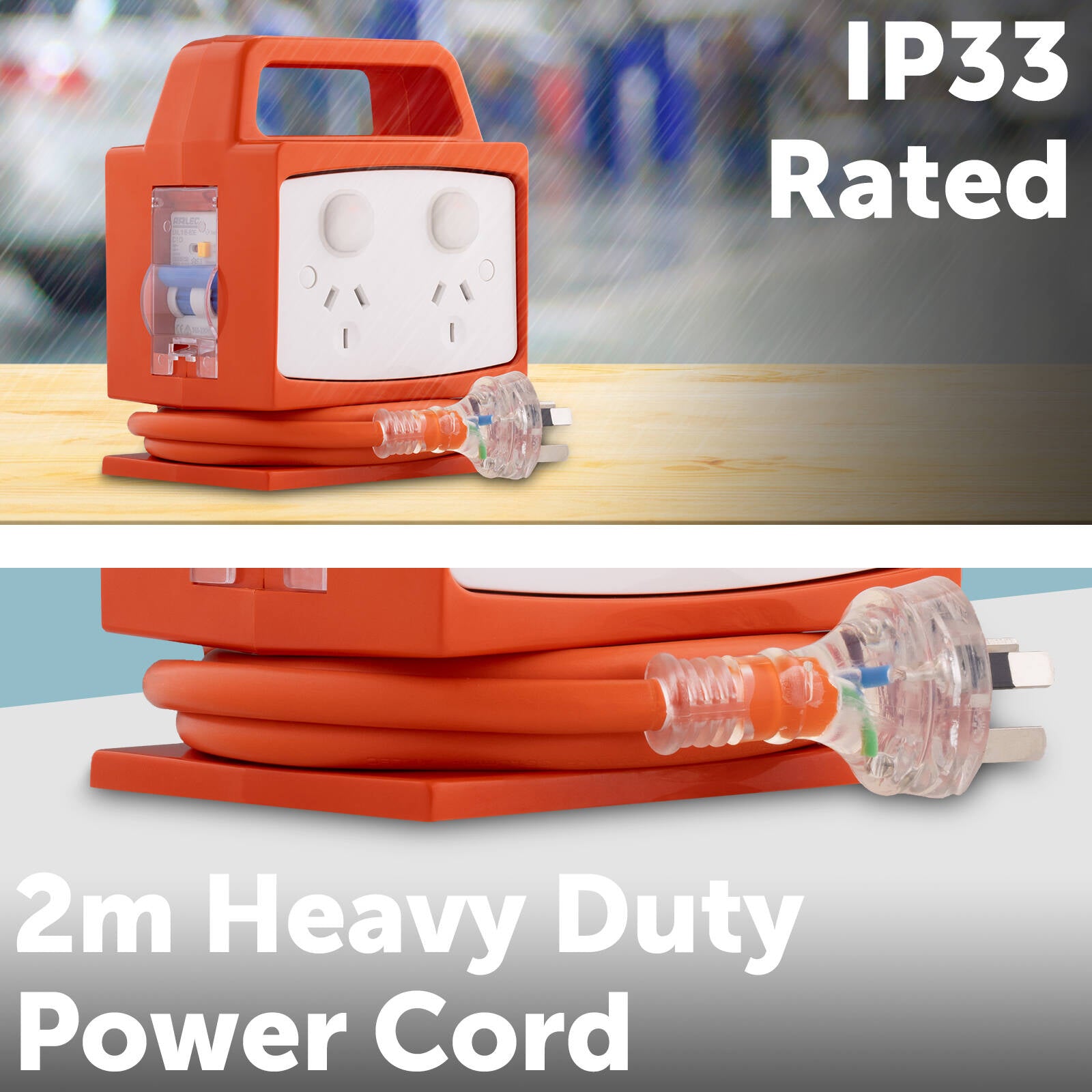 Arlec 4 Outlet Portable Power Block with RCD Safety Switch PB94-L