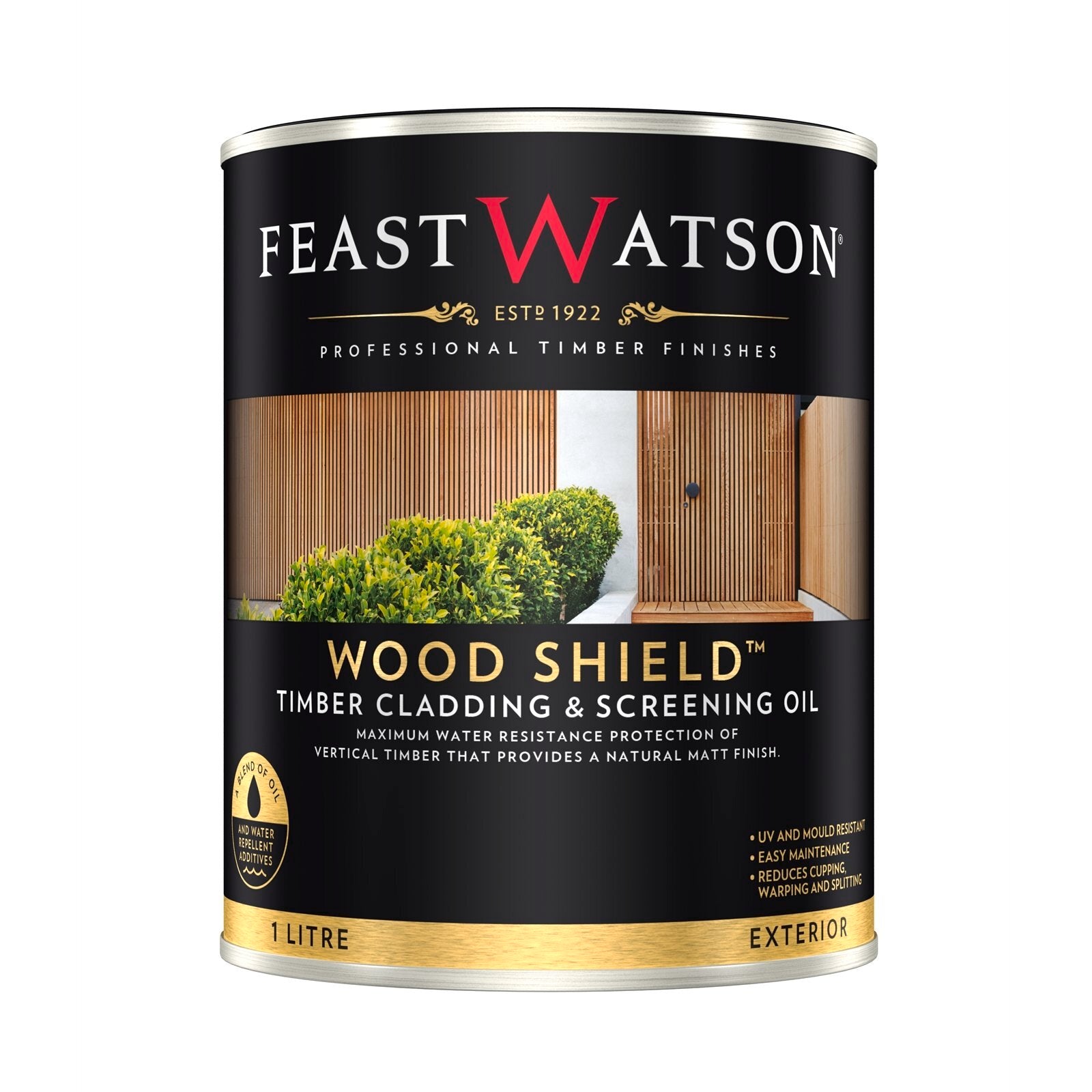 Feast Watson 1L Natural Oil Based Wood Shield Timber Cladding and Screening UV Resistant Waterproof
