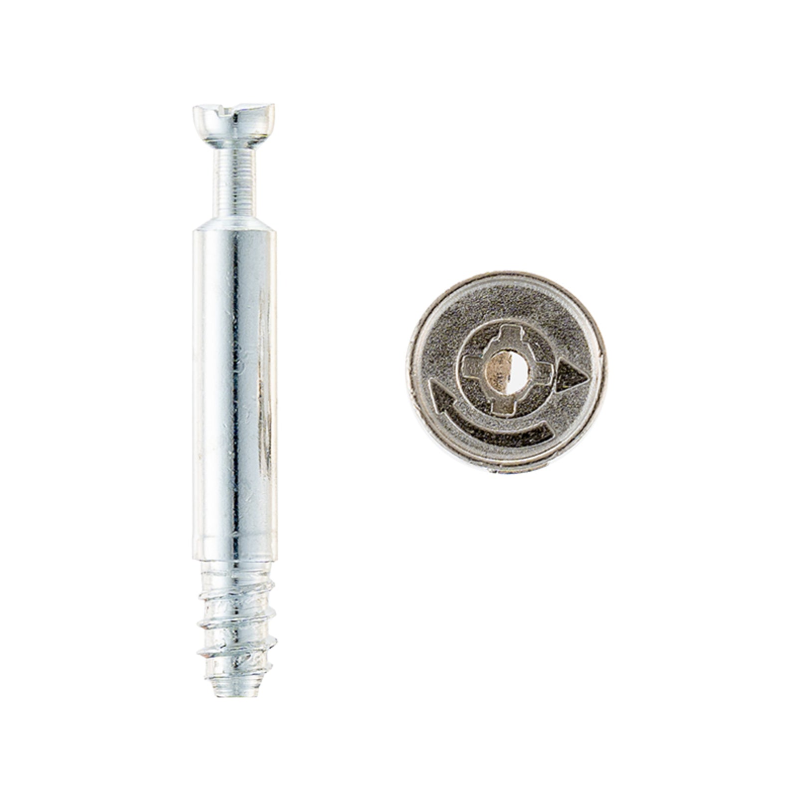 Taskmaster 44mm Nickel Plated Zinc Cam Connector and Bolt 8 Pack