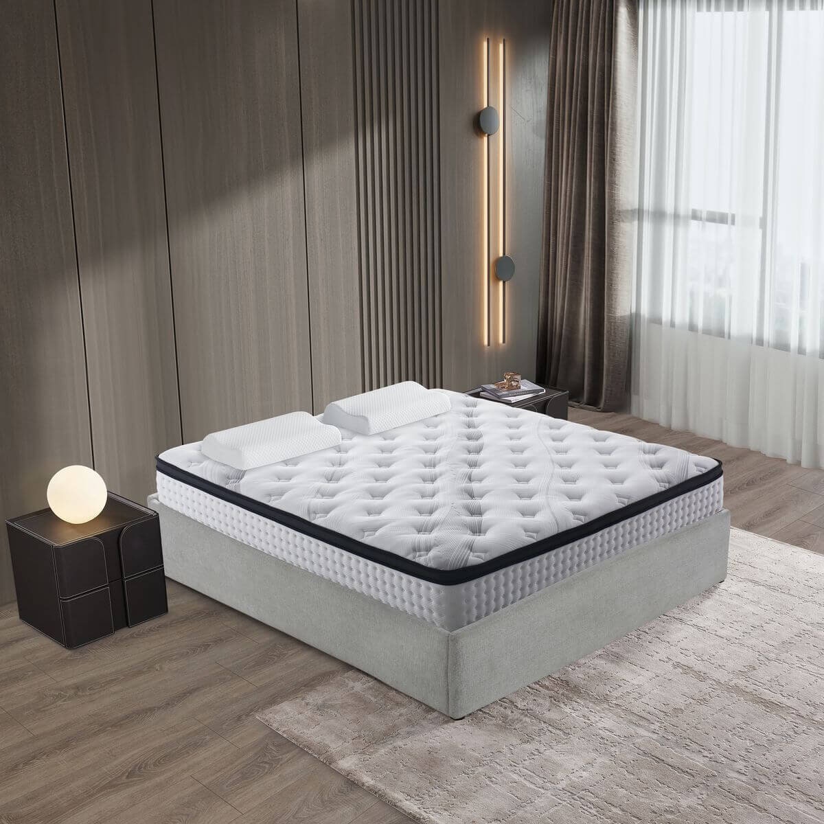 Ostro Furniture Serena Medium Queen Mattress - 25cm Pocket Springs - Memory Foam - Edge Support - 34000000