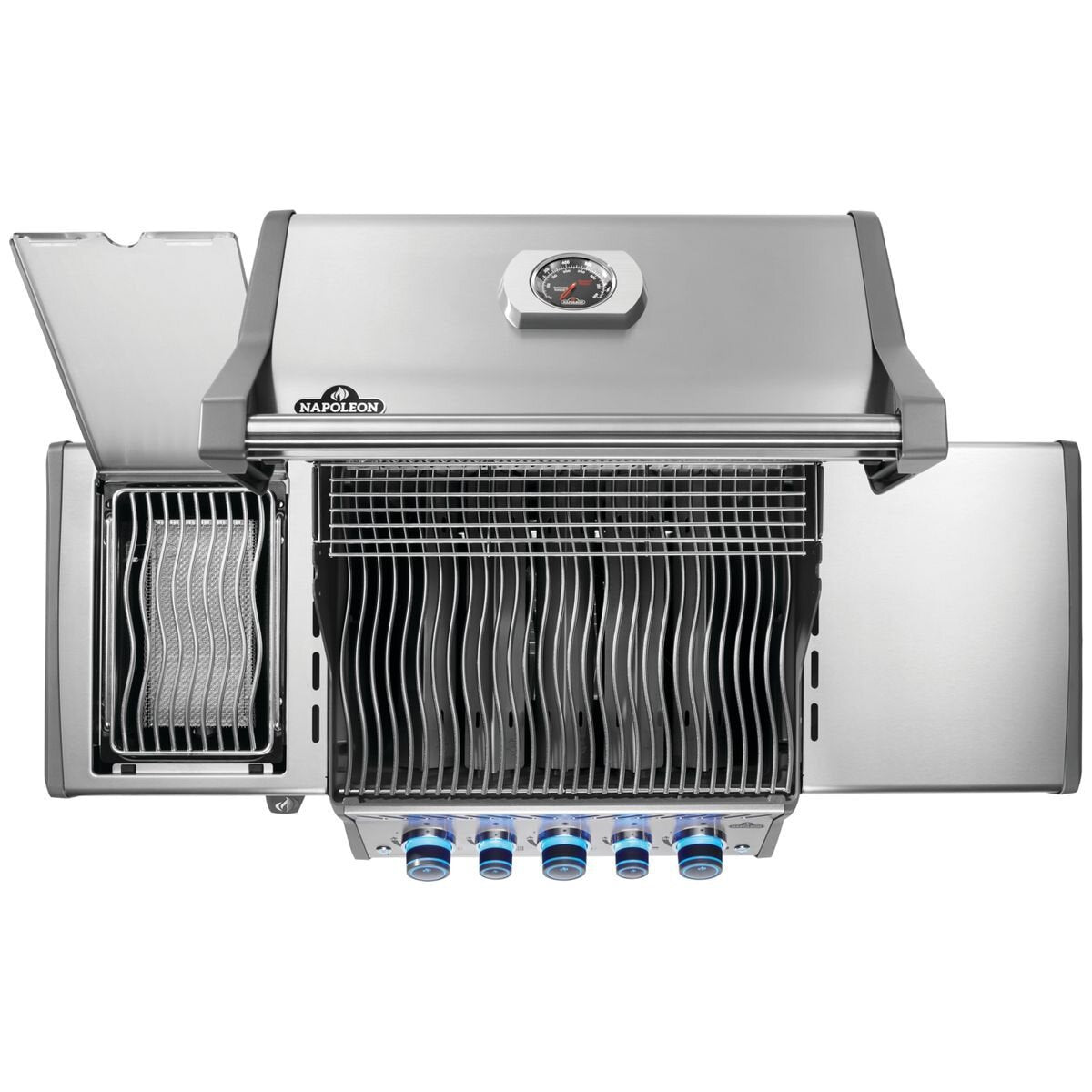 Napoleon Rogue Pro-S 425 3 Burner Natural Gas Freestanding BBQ - Silver - Side Burner - RPS425RSIBNSS-2-AU