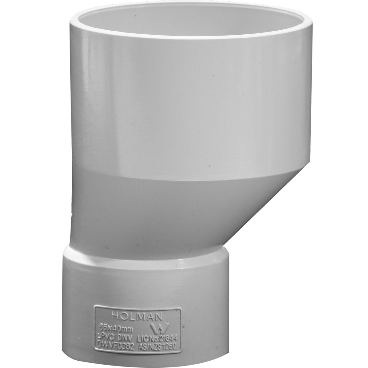 Holman 65 x 40mm PVC DWV Taper Level Invert, Underground Rated