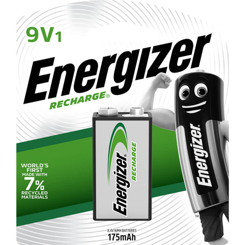 Energizer Recharge 9V Rechargeable Battery - 1 Pack
