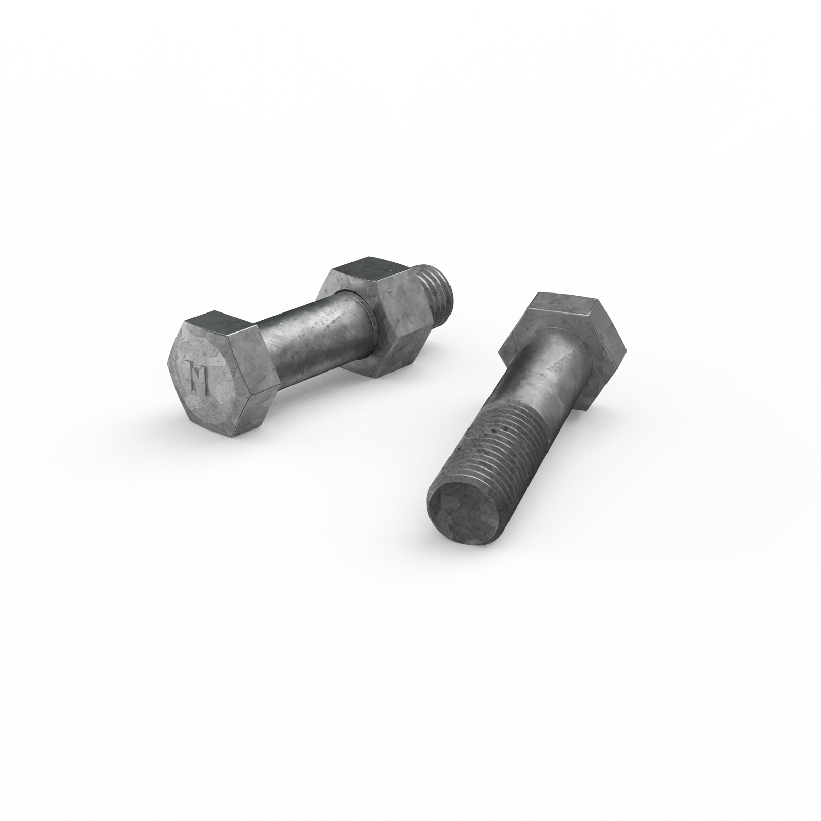 Zenith M16 x 65mm Hot Dip Galvanised Hex Head Bolt and Nut - 4.6 Grade Steel