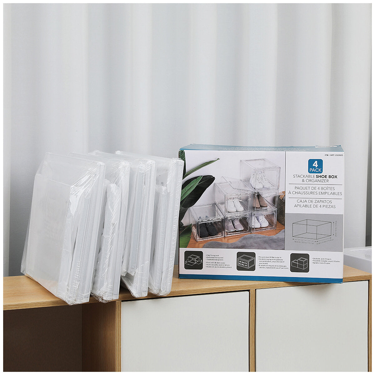 Stackable Shoebox And Organiser 4 Pack - SuperSaverAU - view 6