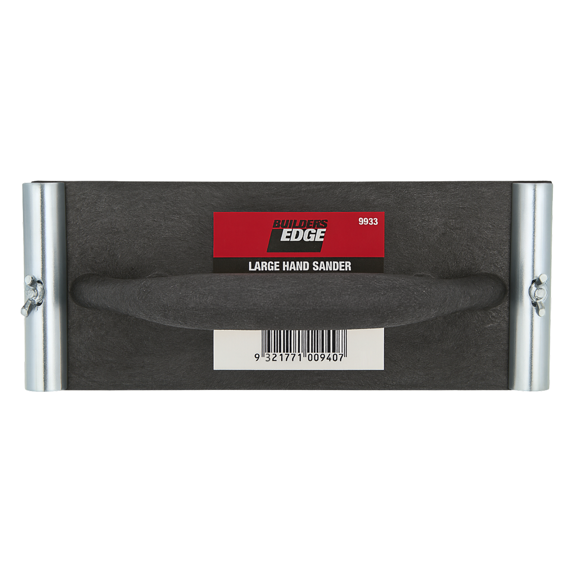 Builders Edge Large Hand Sander Plaster Tool, Foam Grip Black