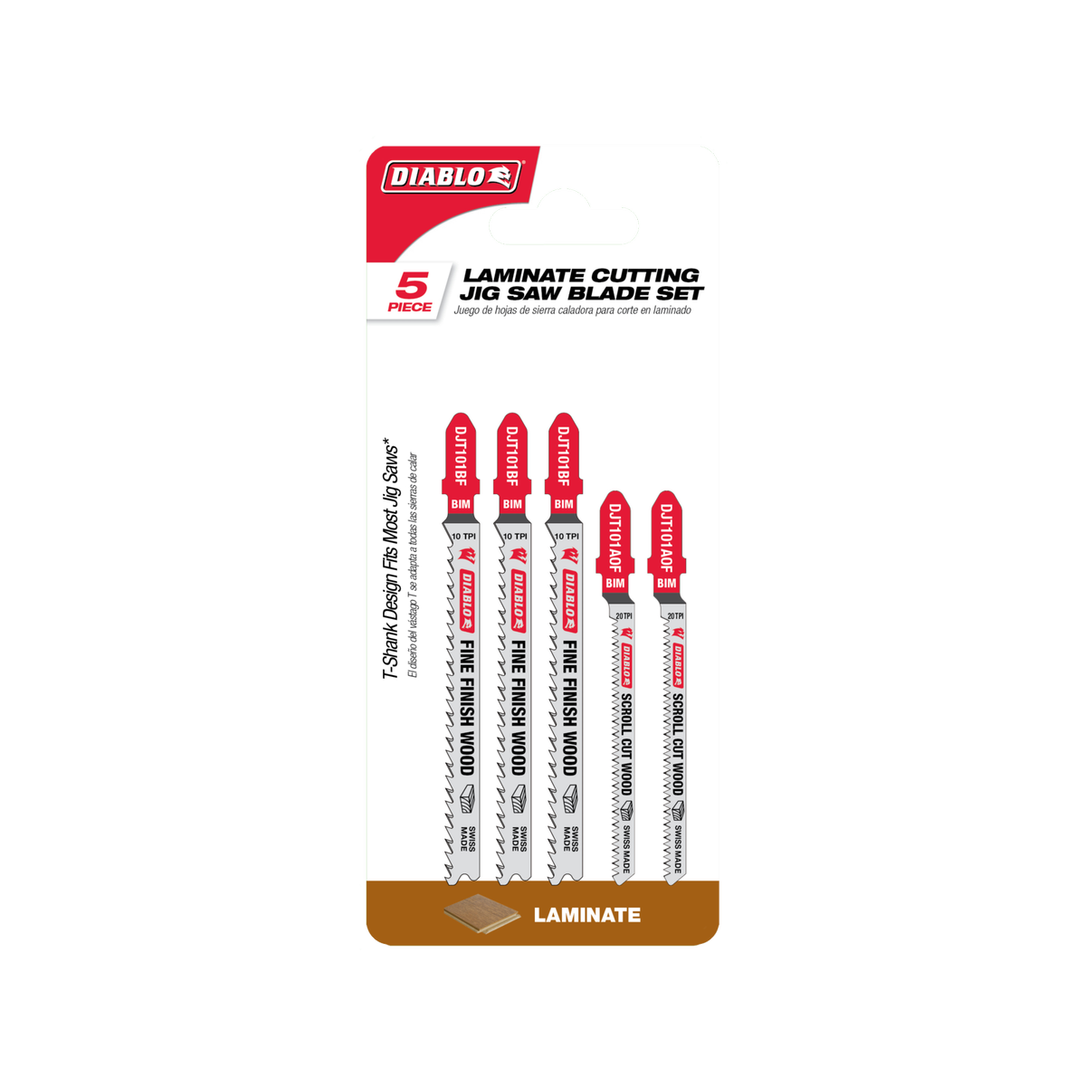 Diablo 77mm Bi Metal Jig Saw Blade - Scroll Cut Wood Laminate - 5 Pack - Durable Precision Cutting - SuperSaverAU - view 1