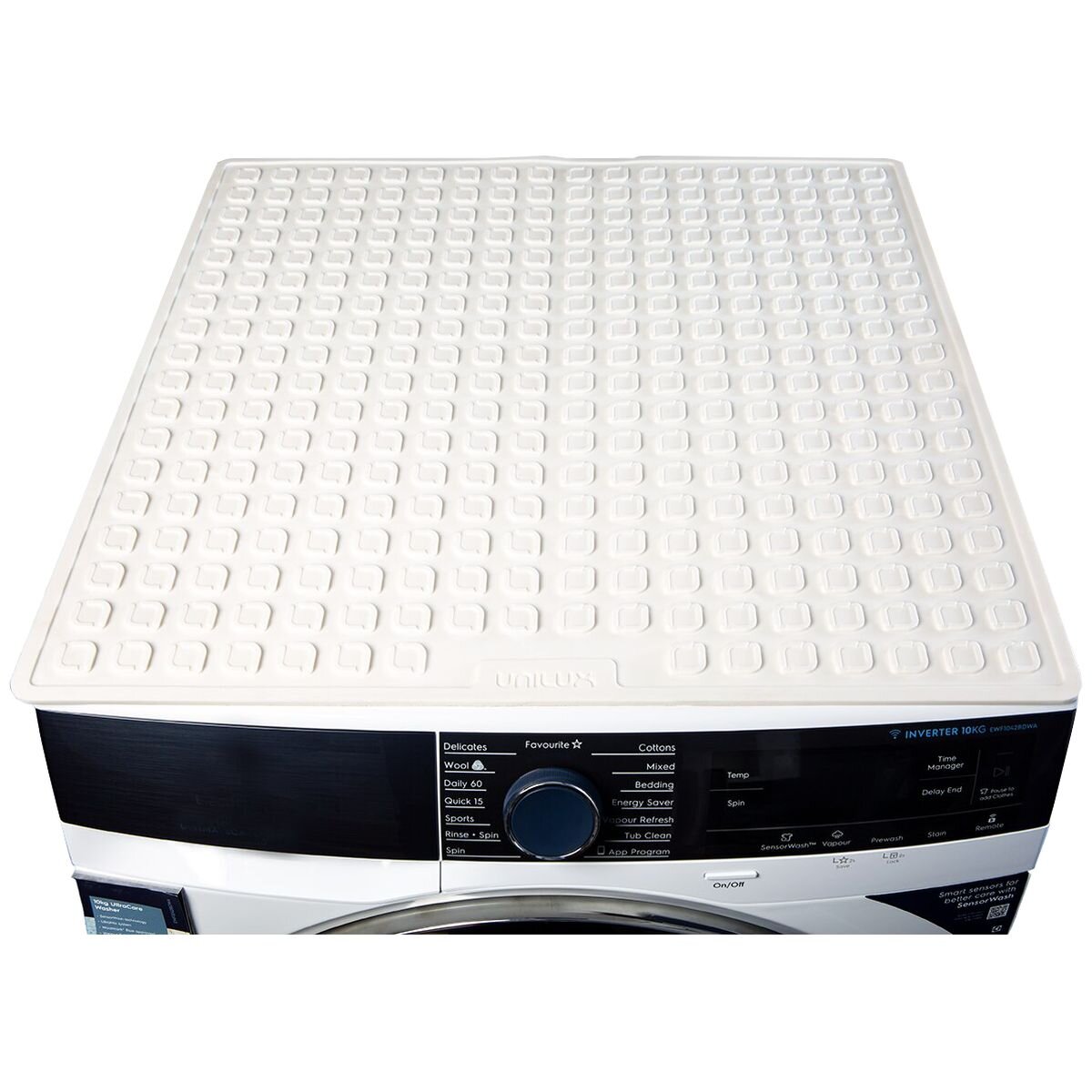 Unilux ULX109 Universal Appliance Mat - 600mm Square White Mat for Laundry Appliances - ULX109