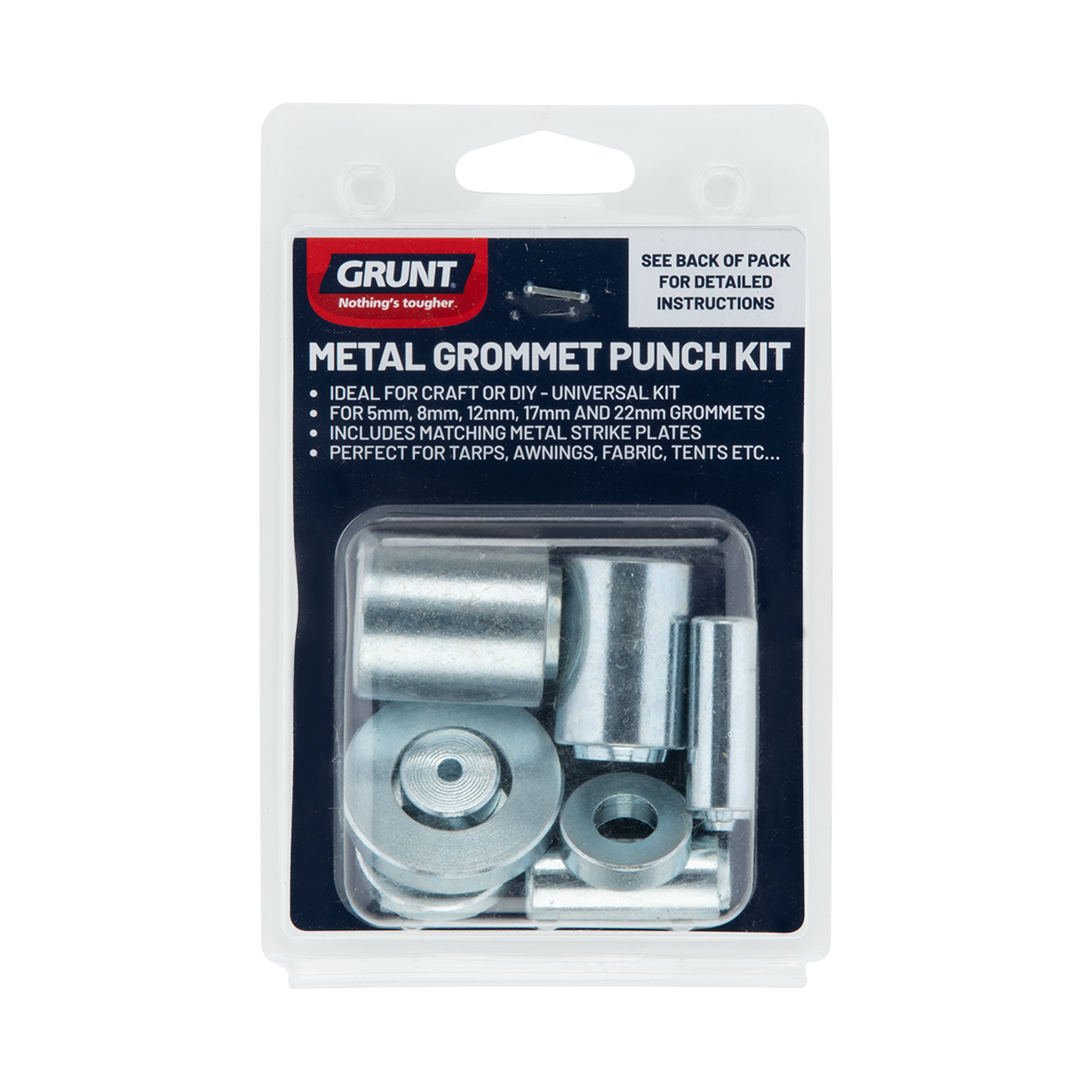 Grunt 5 Punch Metal Grommet Tool Webbing Accessory Kit