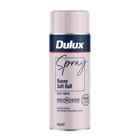 Dulux 340g Bunny Soft Half Flat Spray Paint, Matte Finish, Indoor