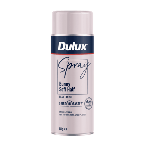 Dulux 340g Bunny Soft Half Flat Spray Paint, Matte Finish, Indoor