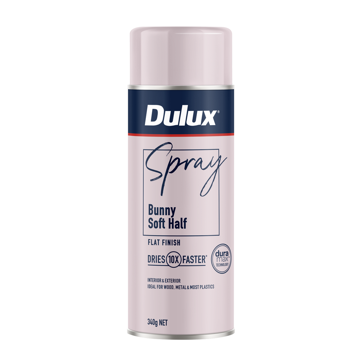 Dulux 340g Bunny Soft Half Flat Spray Paint, Matte Finish, Indoor