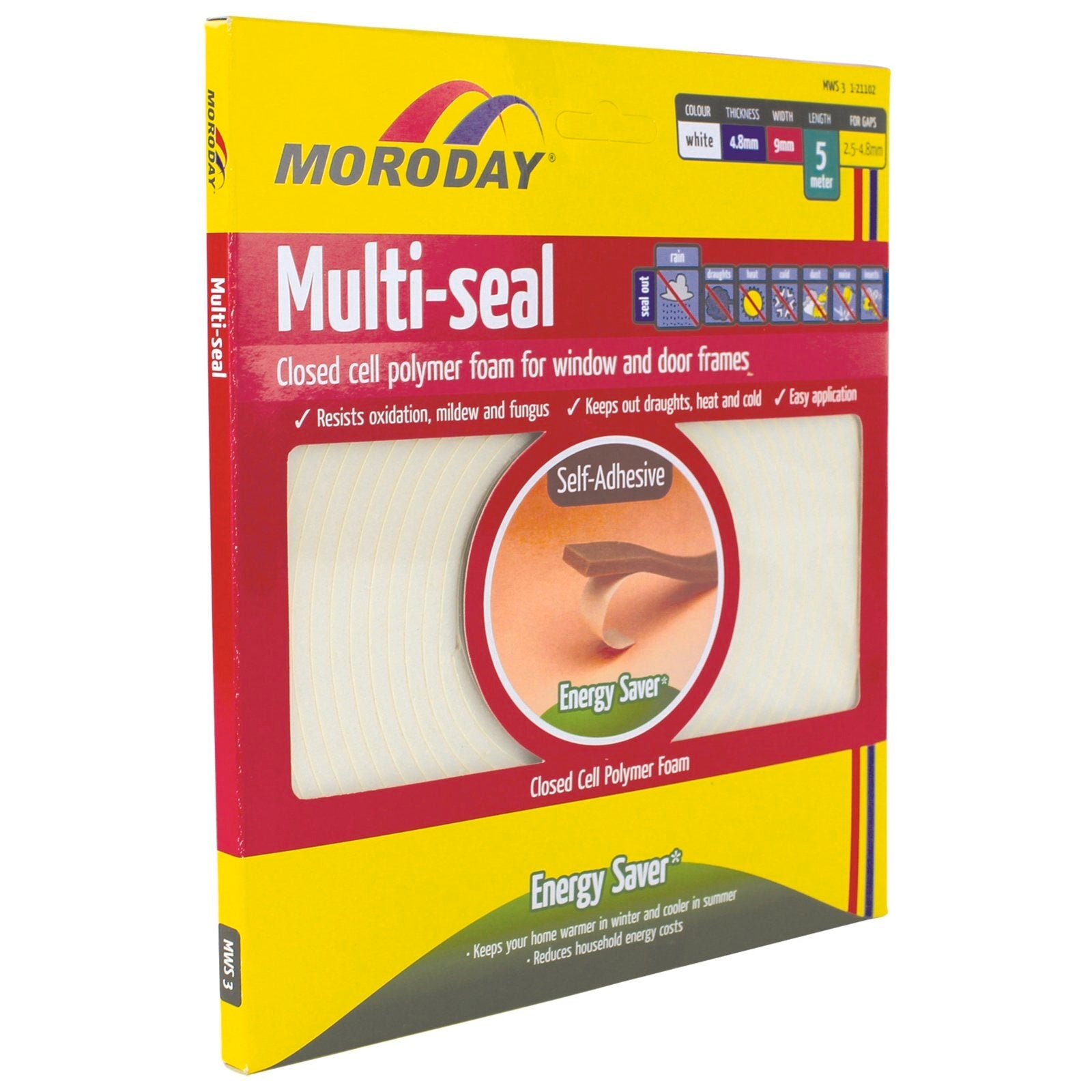 Moroday Brown 9mm Closed Cell Foam Self Adhesive Weather Seal