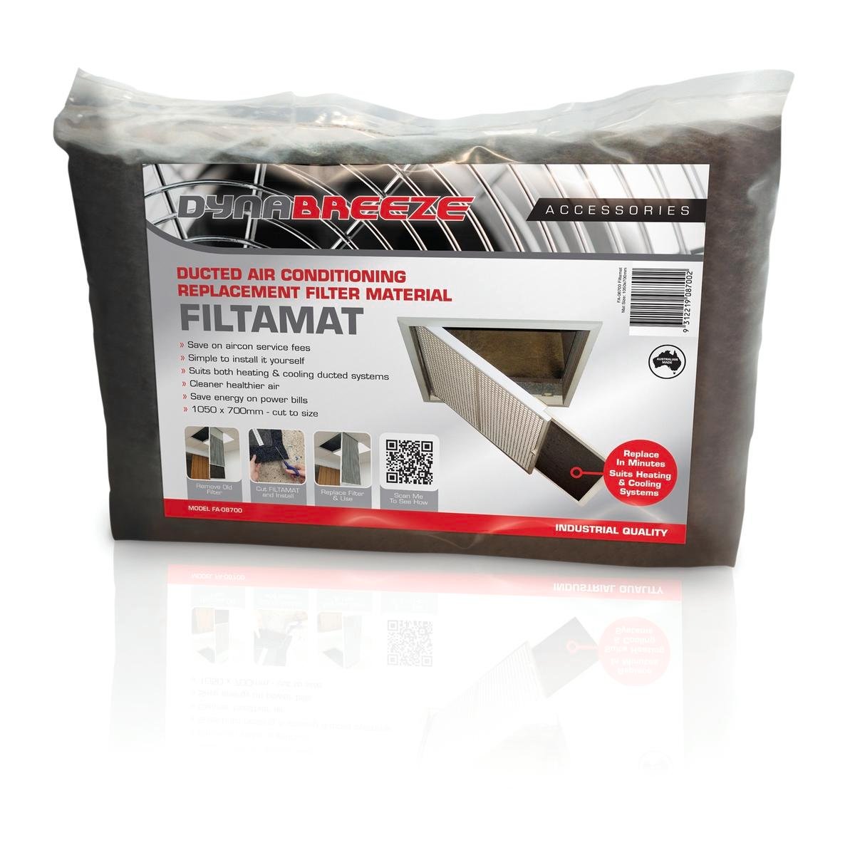 Dynabreeze 1000 x 700mm Cut To Size Non-Woven Polyester Air Conditioner Filtamat FA-87002