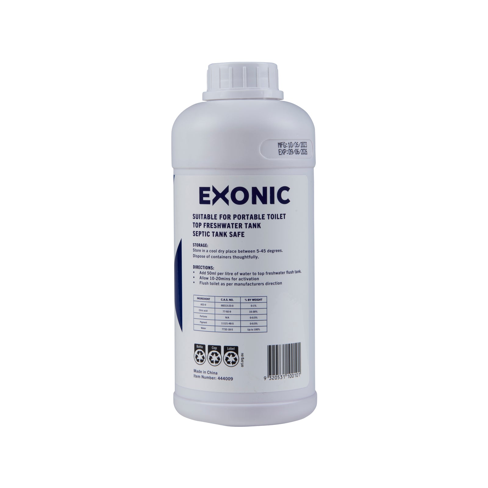 Exonic 1L Caravan Toilet Top Tank Additive Deodoriser & Sanitiser