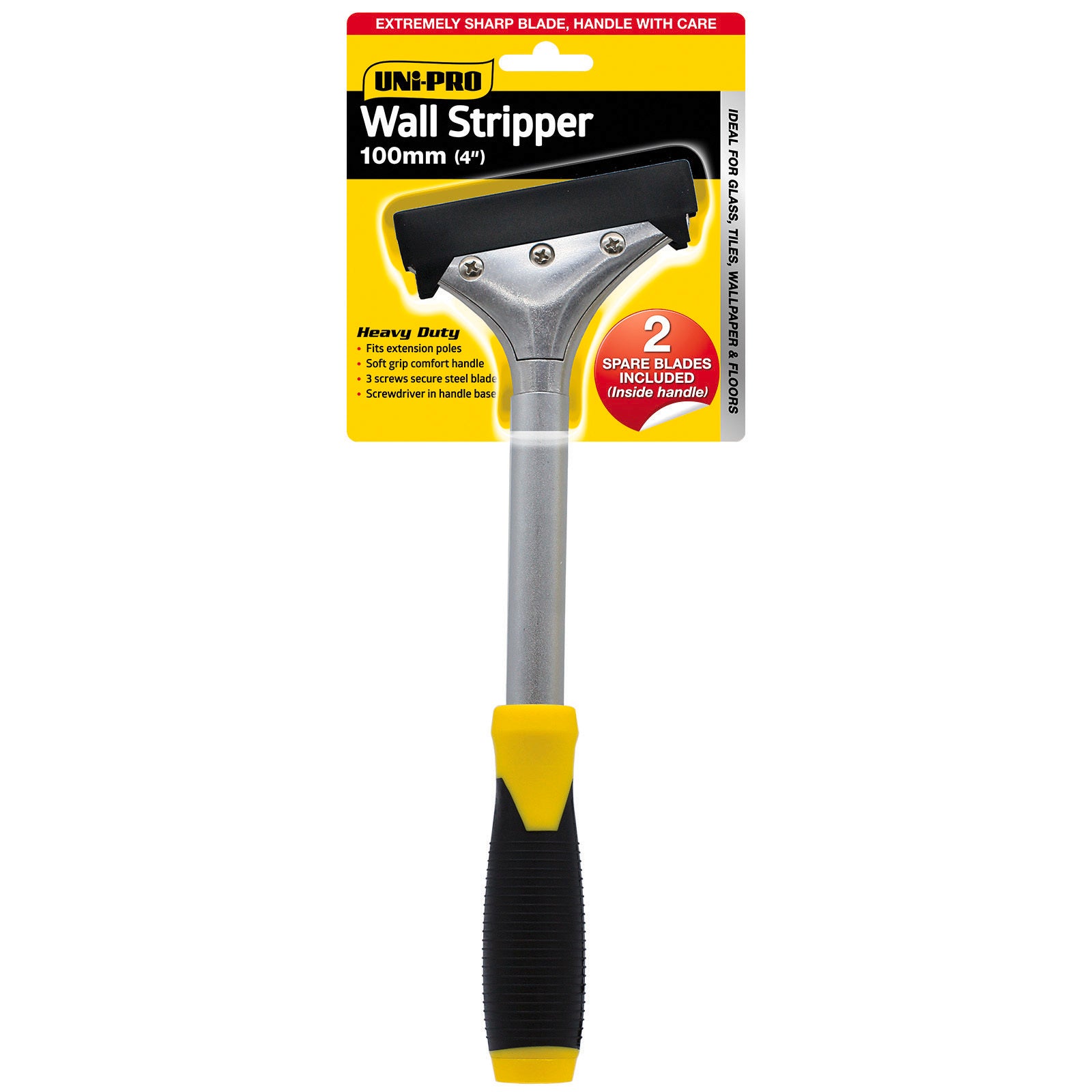Uni-Pro 100mm Heavy Duty Wall Stripper, 3 Blades