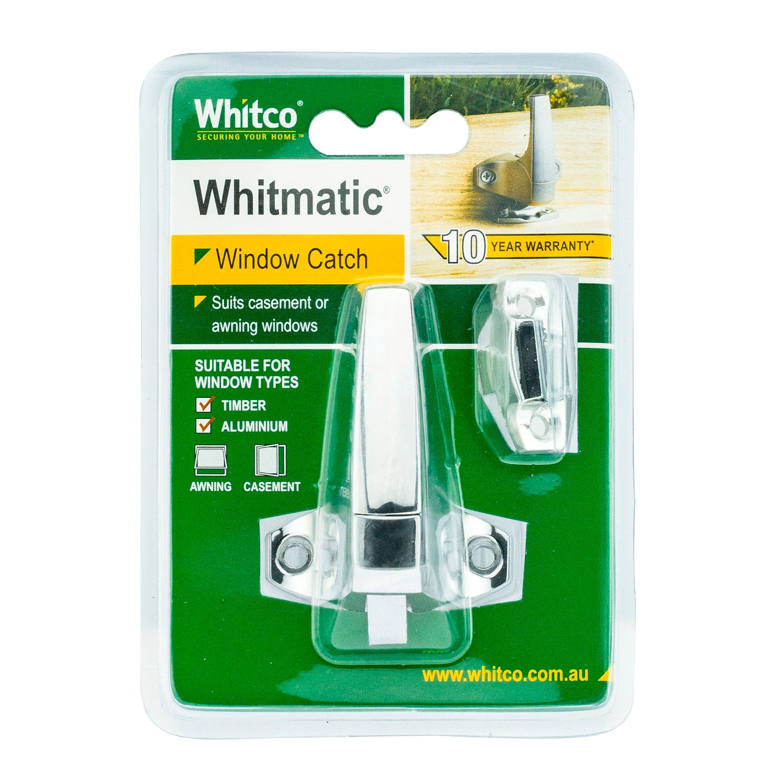 Whitco 50mm Chrome Zinc Diecast Whitmatic Auto-Latching Window Catch
