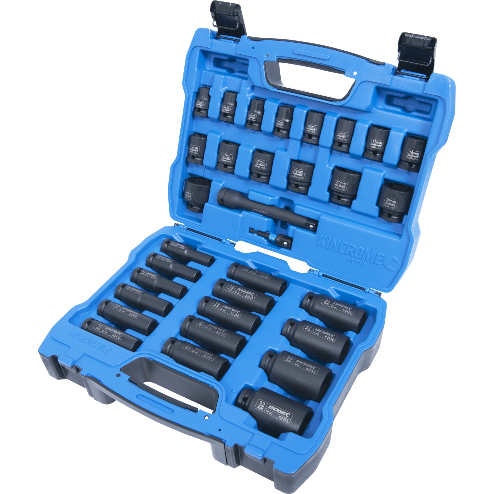 Kincrome 32 Piece 1/2" Drive Metric Impact Socket Set 10-32mm Chrome Molybdenum