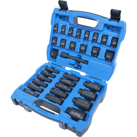 Kincrome 32 Piece 1/2" Drive Metric Impact Socket Set 10-32mm Chrome Molybdenum