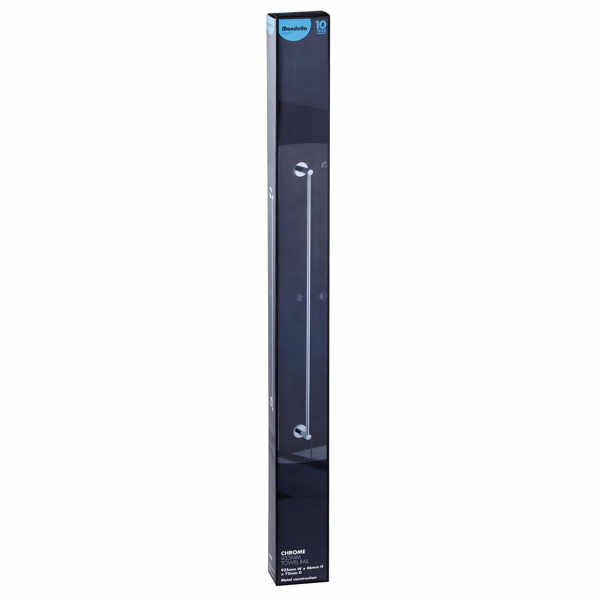 Mondella Chrome Resonance Towel Rail 935mm - Metal - 10-Year Warranty - SuperSaverAU - view 2