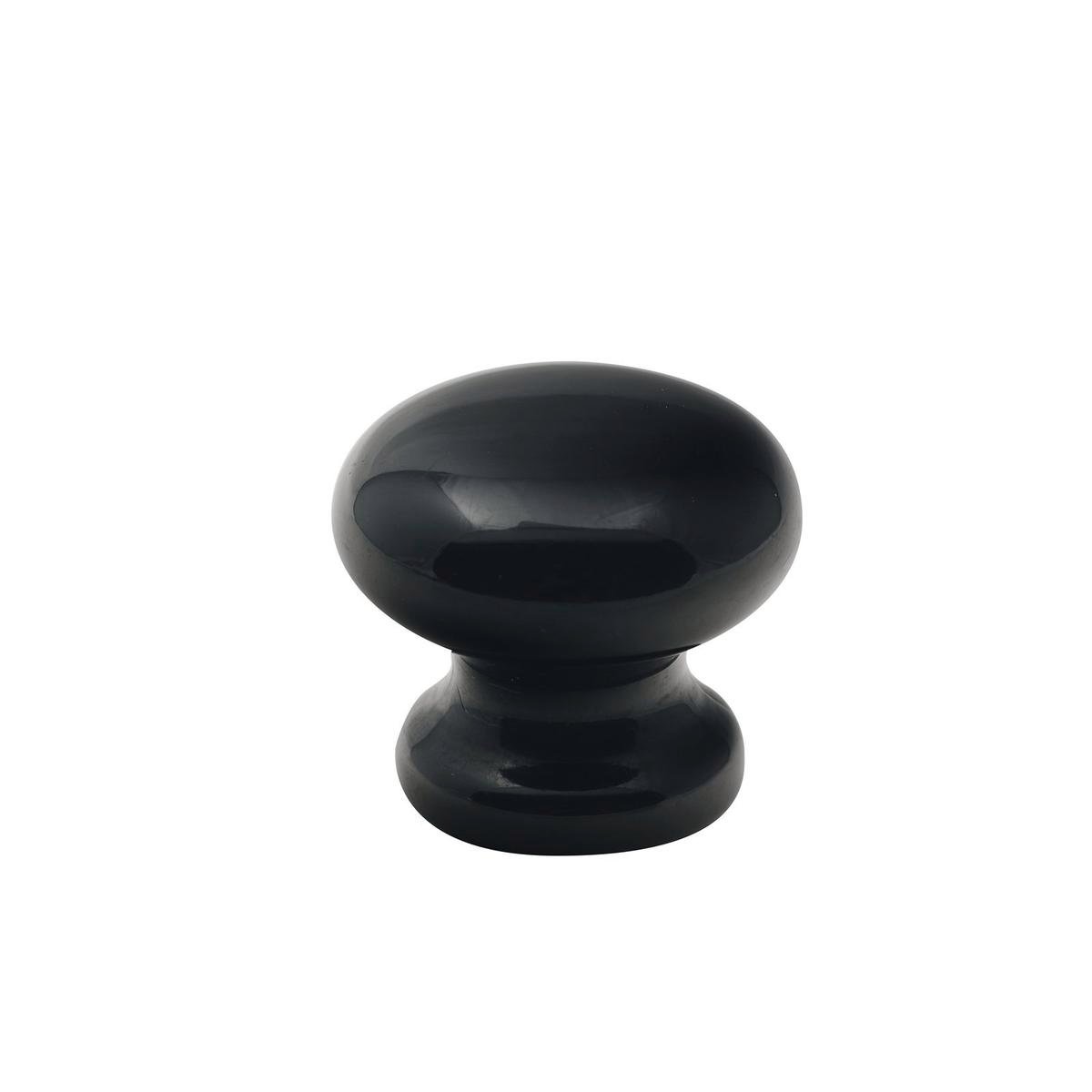 Prestige 40mm Mushroom Cabinet Knob, Black Acrylic