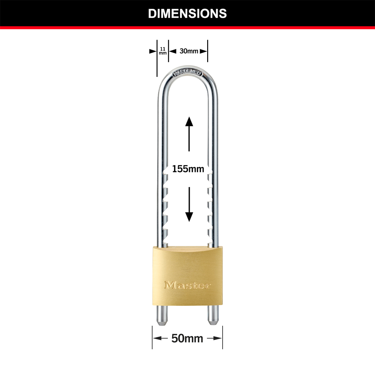 Masterlock 50mm Solid Brass Adjustable Shackle Padlock - 1 Pack - Durable Security - SuperSaverAU - view 5