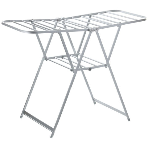L.T. Williams A-Frame Aluminium Airer - 13m Drying Space, 19 Rails, Fold-Out Wings, Silver - 4615