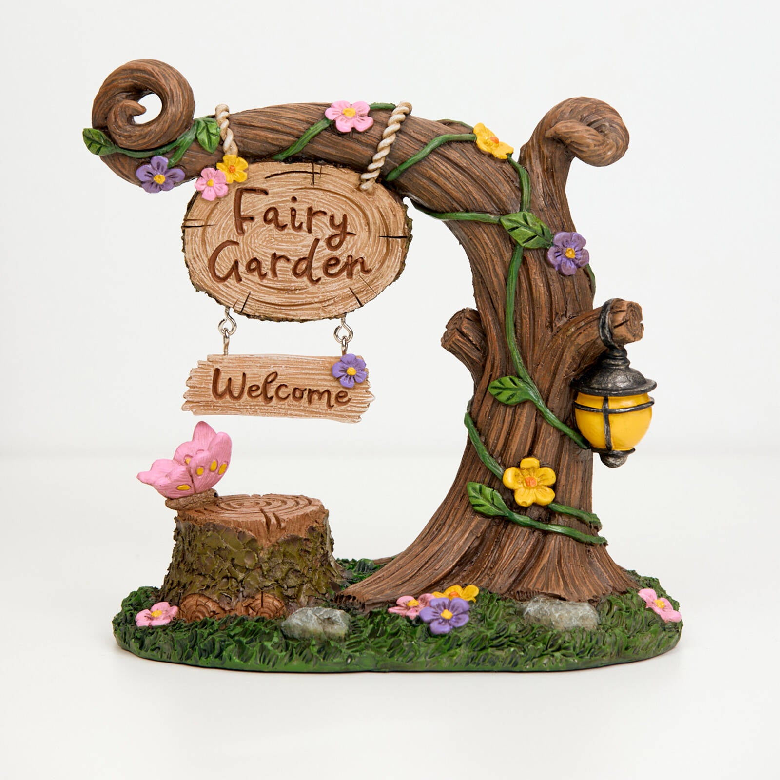 Resin Fairy Garden Sign Statue 110 x 170 x 175mm Outdoor Decor