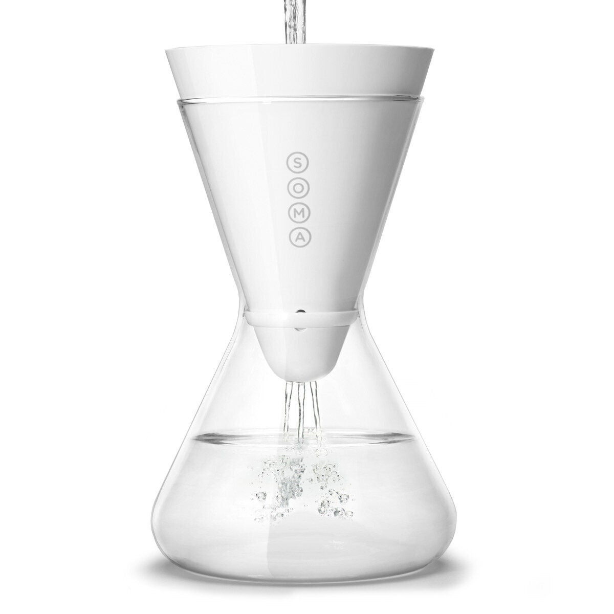 Soma 1.4L Water Filter Carafe - Borosilicate Glass, White Filter, Auto-Opening Lid - 28900