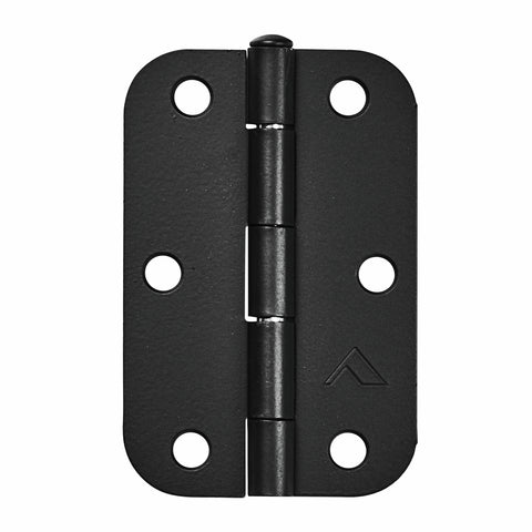 Pinnacle Hardware 90mm Matte Black Loose Pin Radius Butt Hinge 2 Pack