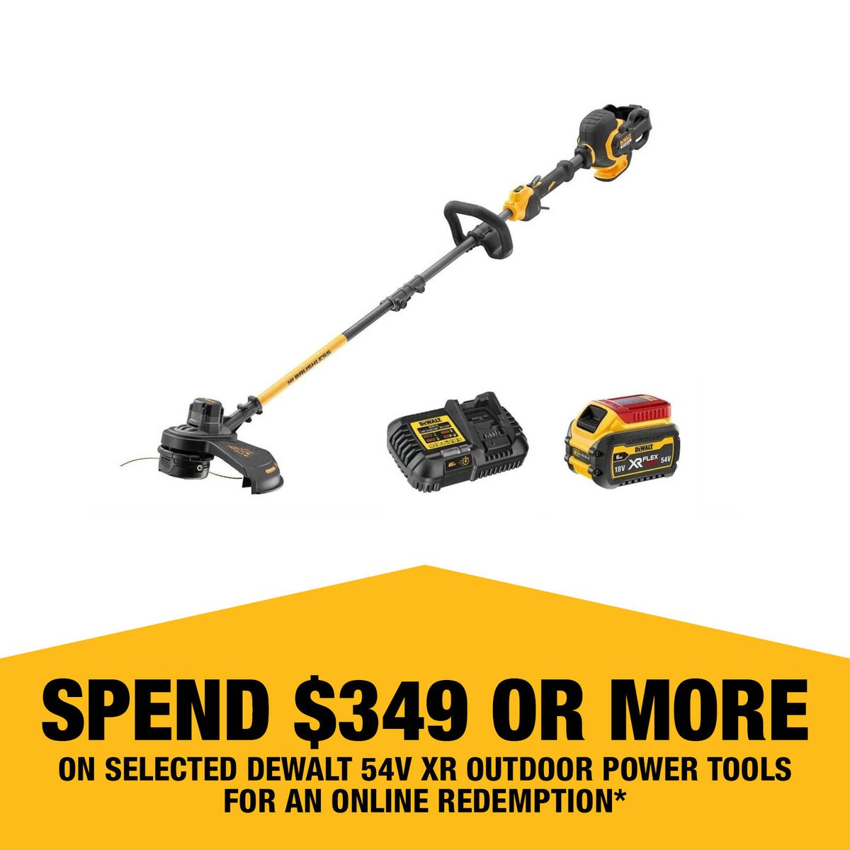 Dewalt 54V XR Flexvolt Line Trimmer Kit 6Ah - 380mm Split Shaft - Ergonomic Design - SuperSaverAU - view 1