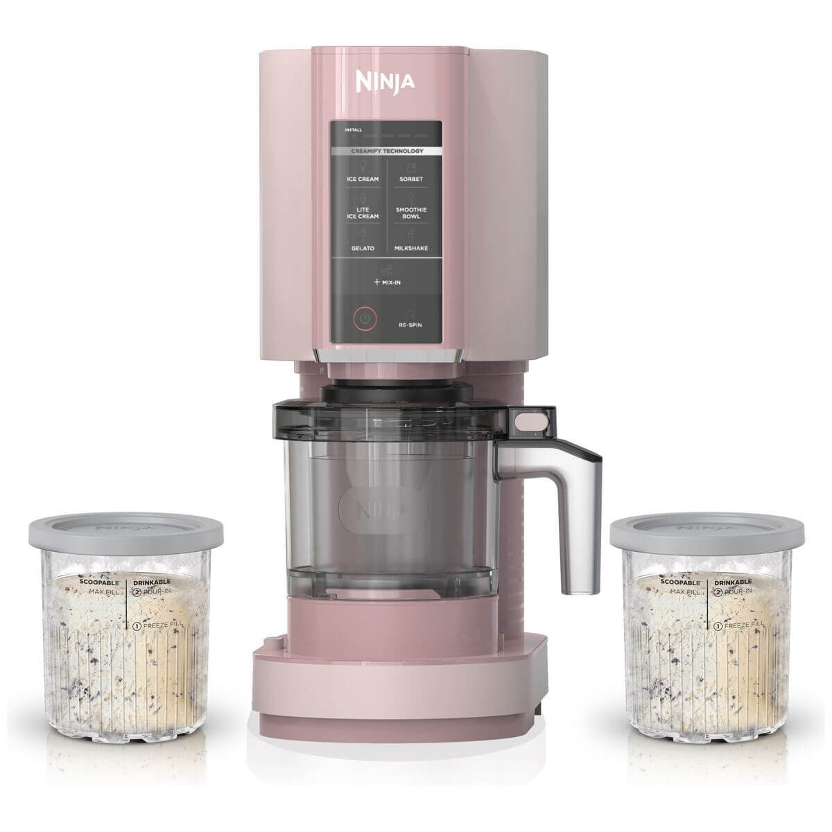 Ninja Creami Ice Cream Maker - Seven Programs - 800W - Three 470ml Tubs - Pink - NC302PKANZ