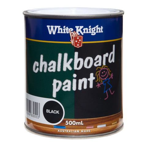 White Knight 500ml Black Chalkboard Paint Solvent-Based Indoor Outdoor