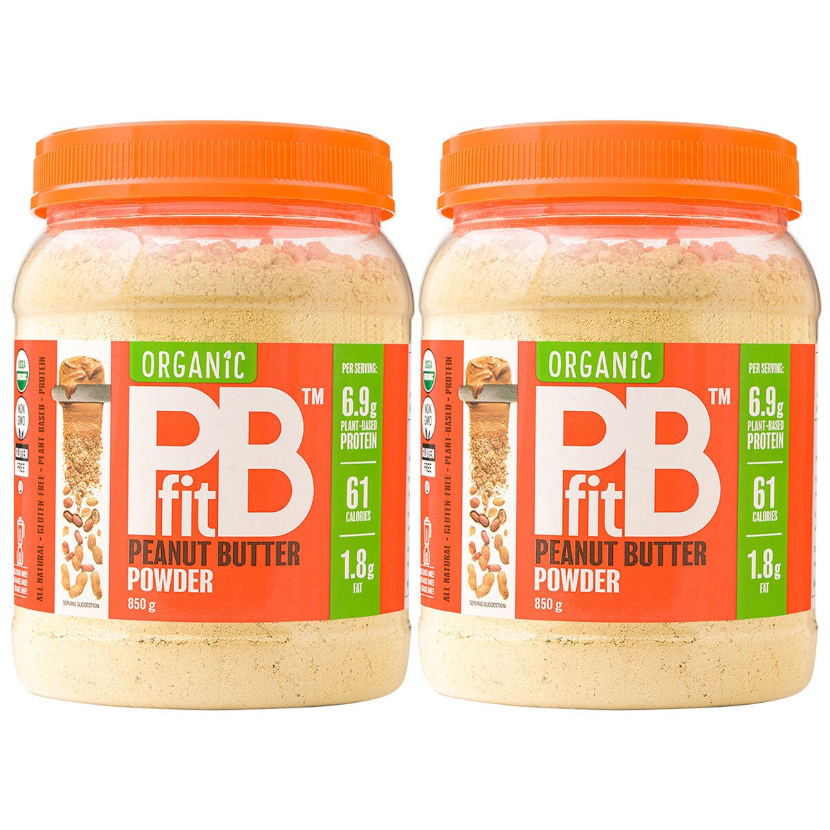 PBfit Vegan Peanut Butter Powder 2 x 850g Organic Protein
