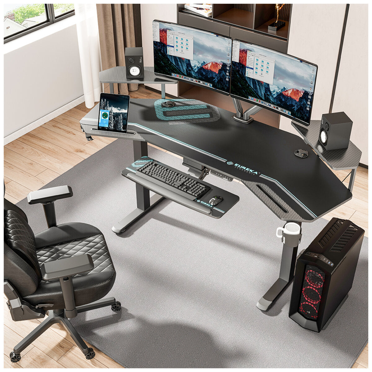Eureka Ergonomic Studio Electric Standing Desk With Keyboard Tray - SuperSaverAU - view 4