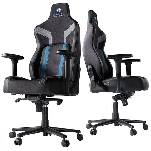 Eureka Python II GC08 Black/Blue Ergonomic Chair | Adjustable Lumbar Support, Breathable Mesh, 360° Swivel - SuperSaverAU - view 1