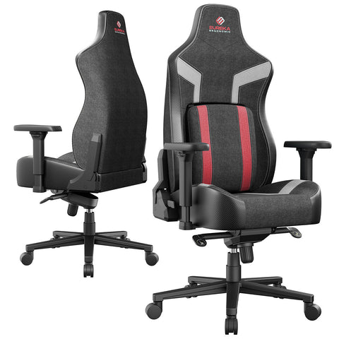 Eureka Python II GC08 Black/Red Ergonomic Chair | Adjustable Lumbar Support & Breathable Mesh | Ideal for Home Office - SuperSaverAU - view 1
