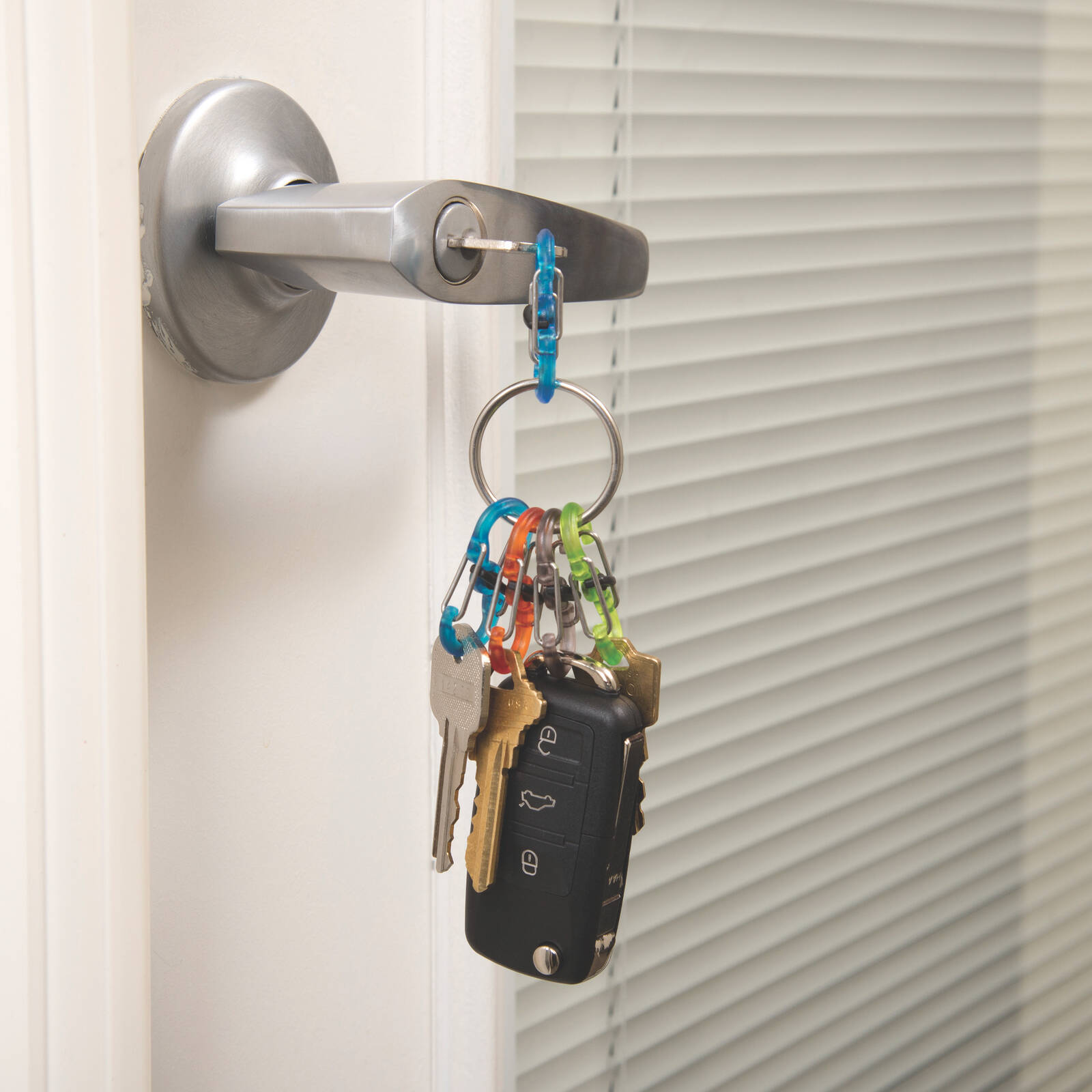 Nite Ize S-Biner Locker Key Ring, 62 x 42mm, Stainless Steel with MicroLocks