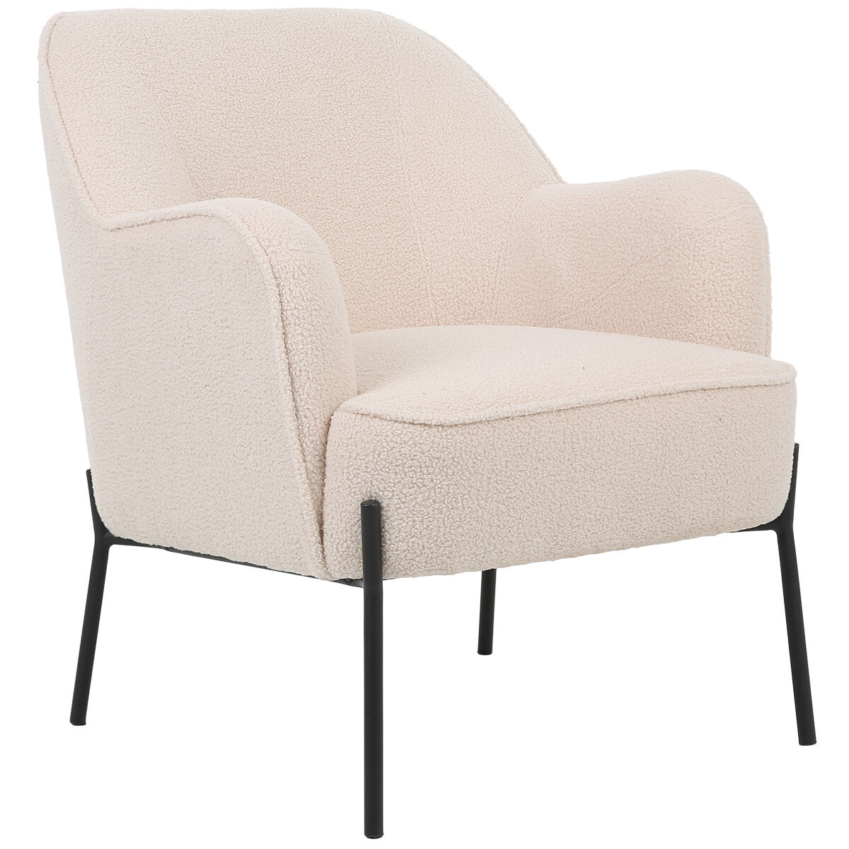 ONEX HuGo Boucle Upholstered Armchair Ivory - SuperSaverAU - view 3