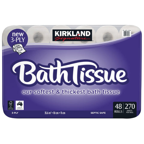 Kirkland Signature 3 Ply Bath Tissue 48 x 270 Sheets - SuperSaverAU - view 1
