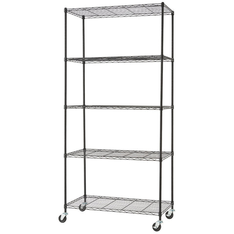 Trinity Basics 5 Tier Shelving Rack Black - SuperSaverAU - view 1