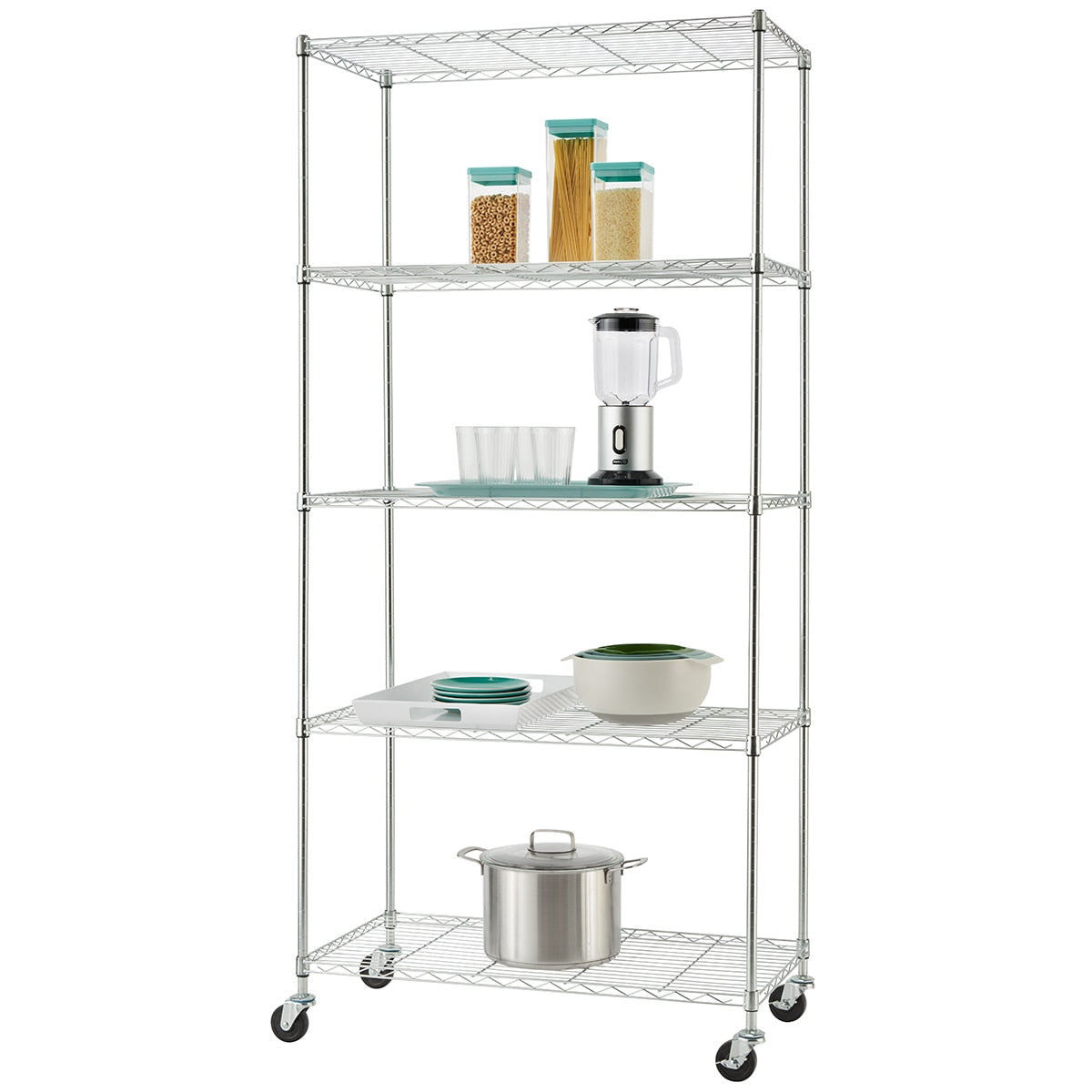 Trinity Basics EcoStorage 5 Tier Shelving Rack Chrome - SuperSaverAU - view 2