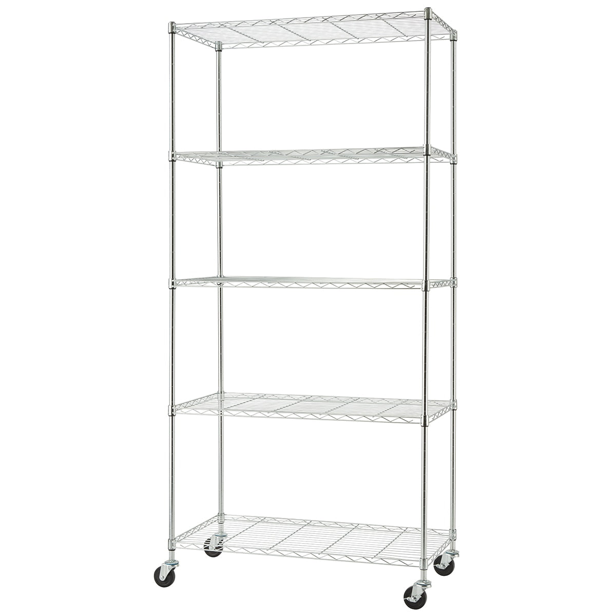 Trinity Basics EcoStorage 5 Tier Shelving Rack Chrome - SuperSaverAU - view 1