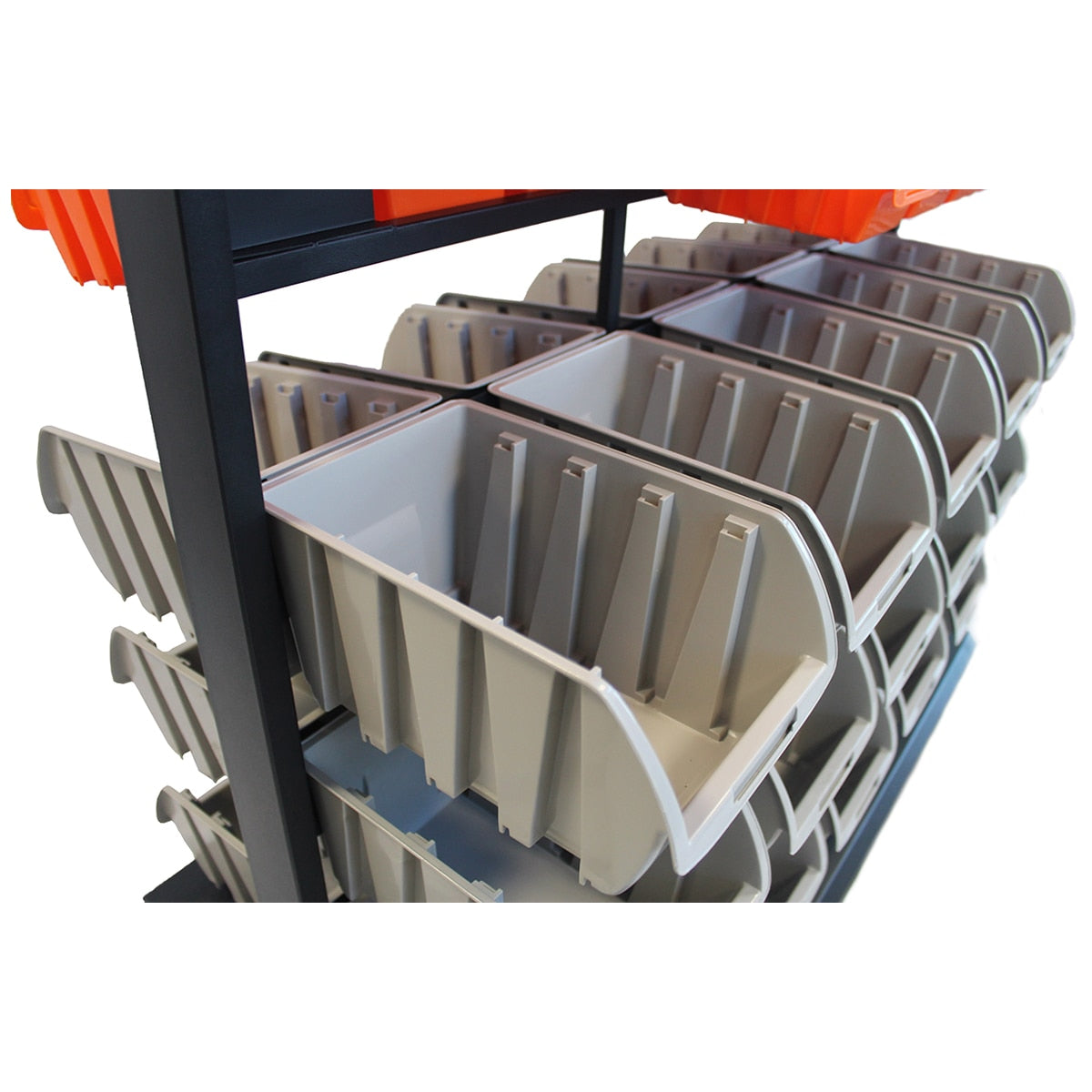 Trinity Dual-Sided Bin Rack – Heavy-Duty Storage Organizer with Removable Bins - SuperSaverAU - view 3
