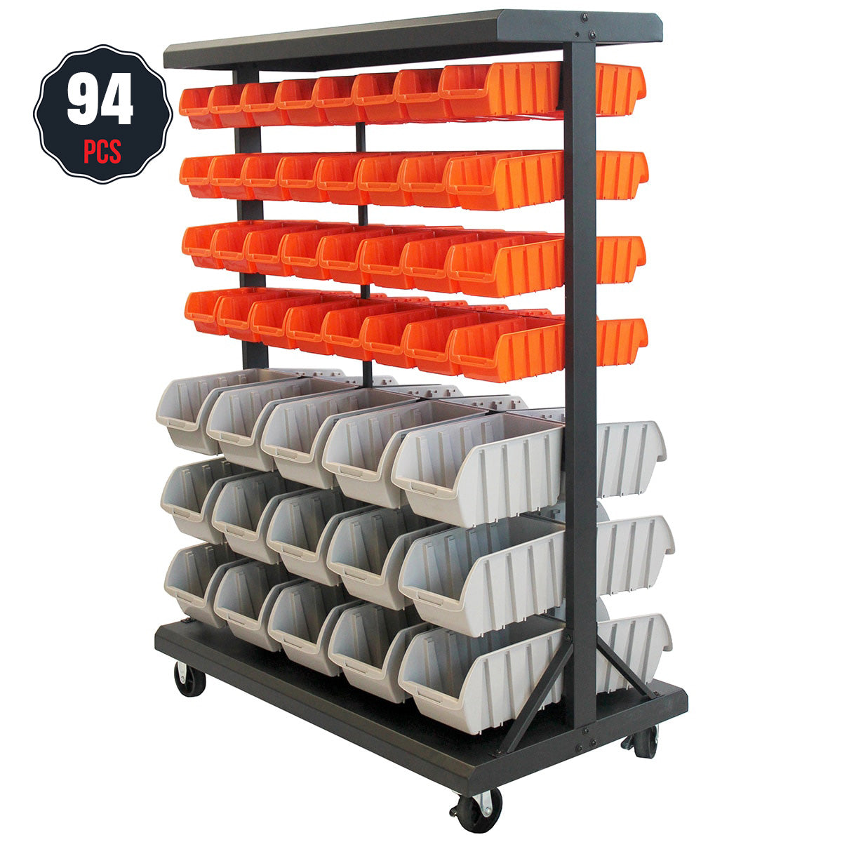 Trinity Dual-Sided Bin Rack – Heavy-Duty Storage Organizer with Removable Bins - SuperSaverAU - view 1
