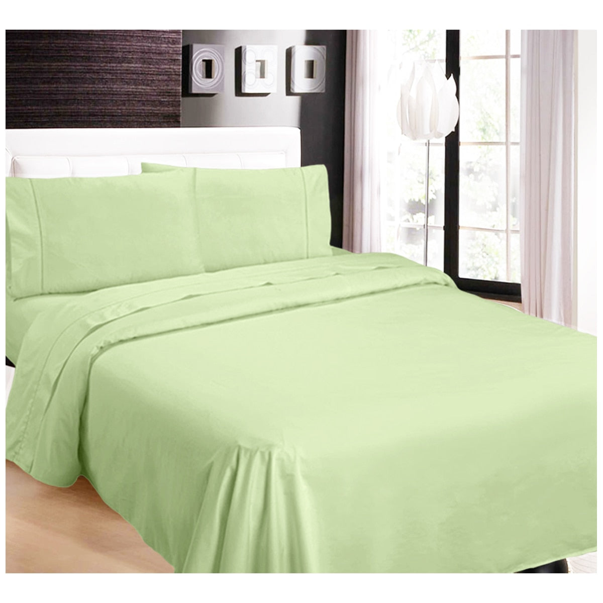 Ramesses 1100 Thread Count Cotton Sateen King Sheet Set Mint - SuperSaverAU - view 2