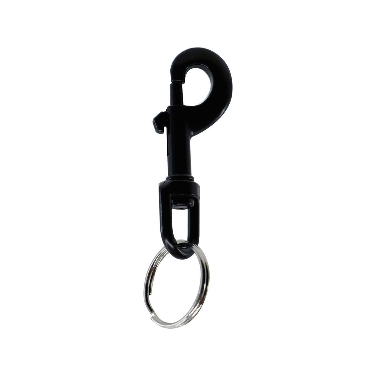 Key Essentials Snap Hook Key Ring - Black - Compact Design - 13.3mm x 79.3mm - SuperSaverAU - view 1