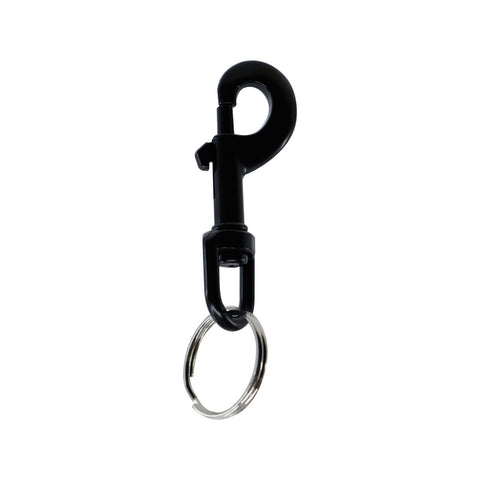 Key Essentials Nickel Plated Brass Snap Hook Key Ring Black